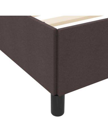 Letto a molle Marrone Scuro 120 x 190 cm Tessuto