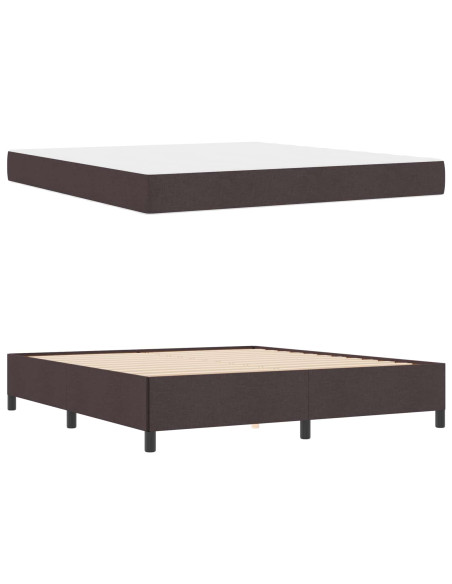 Letto a molle Marrone Scuro 180 x 200 cm Tessuto