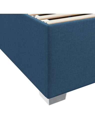 Struttura del letto con materasso Blu 100 x 200 cm Tessuto