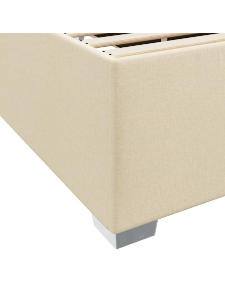Struttura del letto con materasso Crema 140 x 200 cm Tessuto