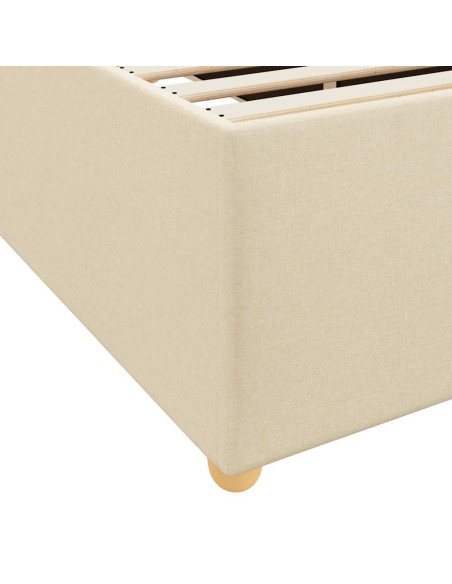 Struttura del letto con materasso Crema 90 x 190 cm Tessuto