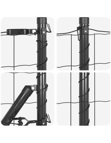 Recinzione con Posto Grigio 0,8 x 25 m Acciaio