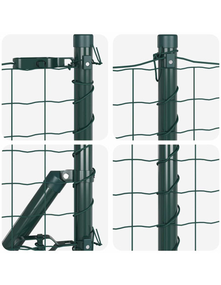 Recinzione con Posto Verde 0,6 x 25 m Acciaio e PVC