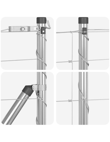 Palo della recinzione Zincato 100 x 0,8 m Acciaio