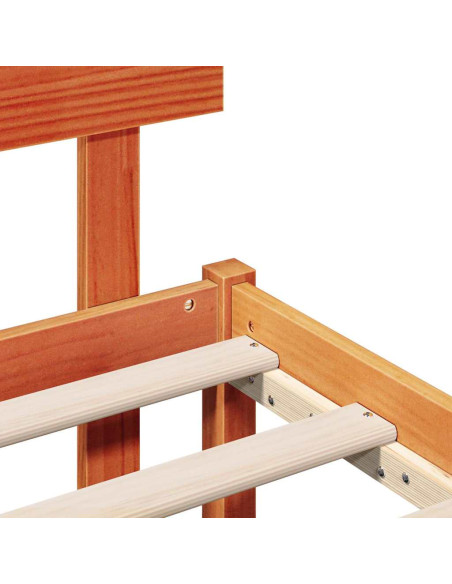 Struttura del letto Marrone 200 x 200 cm Legno massello di pino