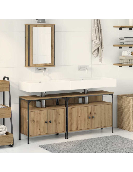 Unità da Bagno con lo scaffale 3 pcs Marrone Legno multistrato