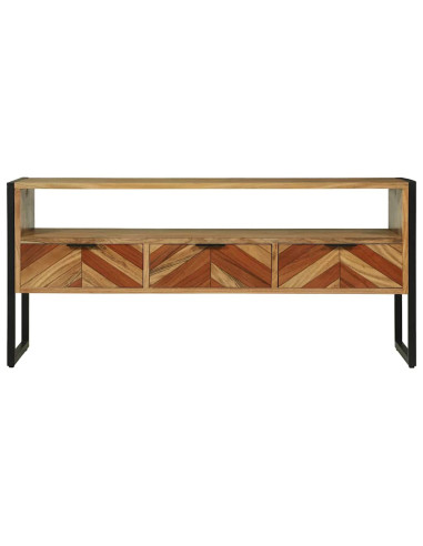 Mobile TV Marrone 100 x 35 x 50 cm Legno di Acacia Massello