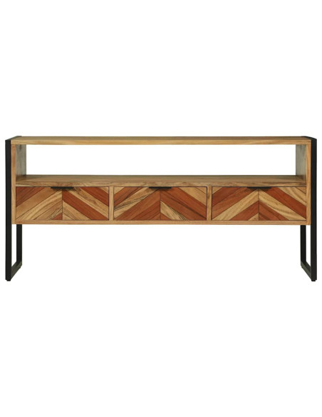 Mobile TV Marrone 100 x 35 x 50 cm Legno di Acacia Massello