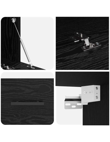 Armadietto a muro Rovere nero 100 x 36.5 x 35 cm