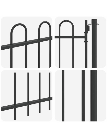 Cancello per recinzione con blocco Grigio 103 x 150 cm