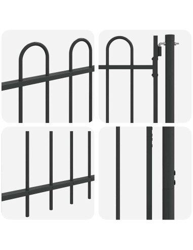Cancello per recinzione con blocco Grigio 103 x 175 cm