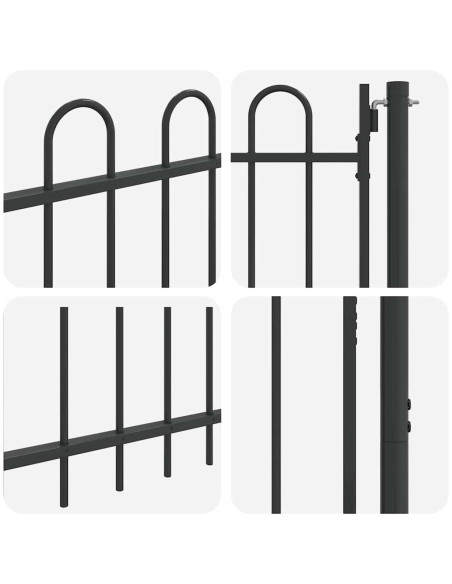 Cancello per recinzione con blocco Grigio 103 x 175 cm