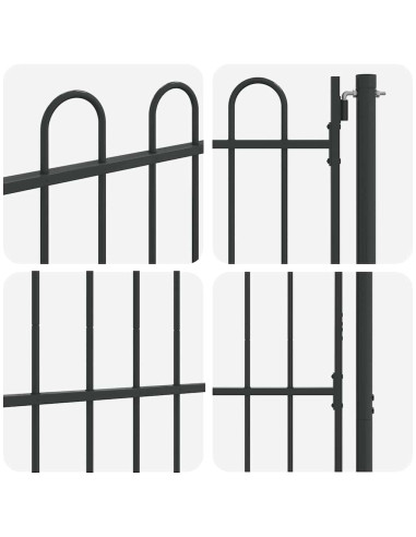 Cancello per recinzione con blocco Grigio 103 x 200 cm