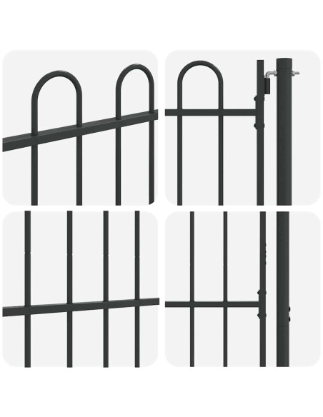 Cancello per recinzione con blocco Grigio 103 x 200 cm