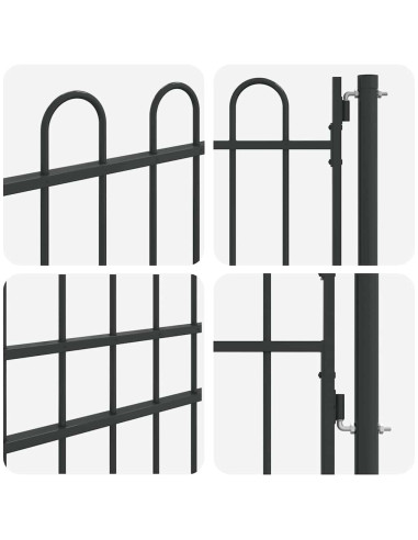 Cancello per recinzione con blocco Grigio 103 x 225 cm