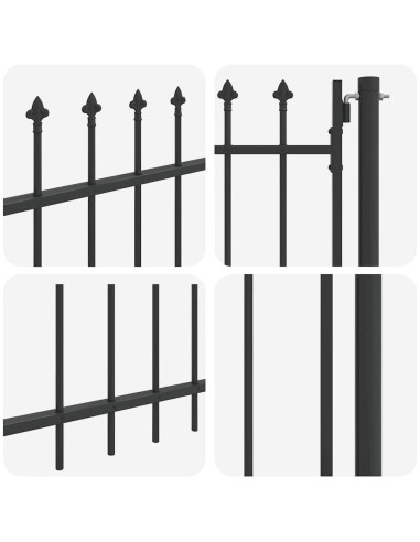 Cancello per recinzione con blocco Grigio 103 x 150 cm