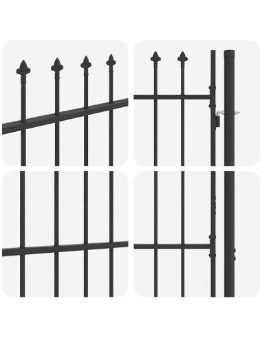 Cancello per recinzione con blocco Grigio 103 x 200 cm