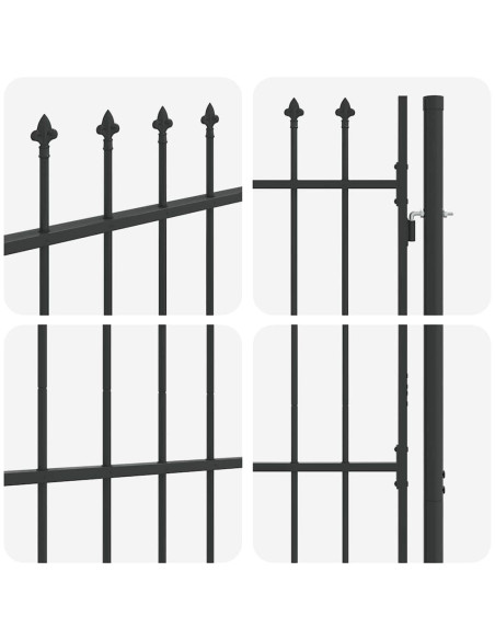 Cancello per recinzione con blocco Grigio 103 x 200 cm