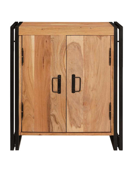 Armadio da Notte Marrone legno massello di acacia