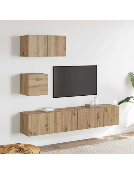 Set mobile TV 3 pcs Rovere artigianale Legno multistrato
