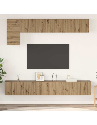 Set mobile TV 5 pcs Rovere artigianale Legno multistrato