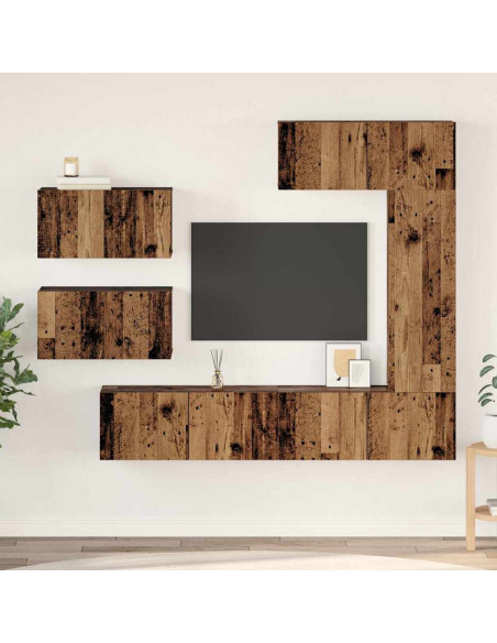 Set mobile TV 6 pcs Legno vecchio Legno multistrato