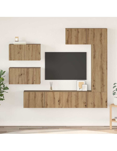 Set mobile TV 6 pcs Rovere artigianale Legno multistrato