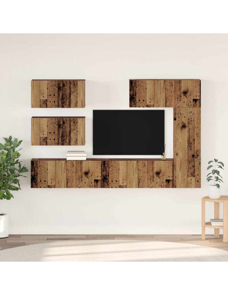 Set mobile TV 6 pcs Legno vecchio Legno multistrato