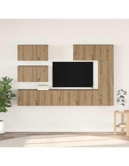 Set mobile TV 6 pcs Rovere artigianale Legno multistrato