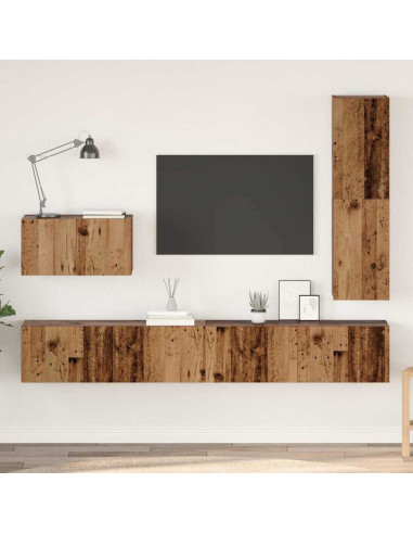 Set mobile TV 4 pcs Legno vecchio Legno multistrato