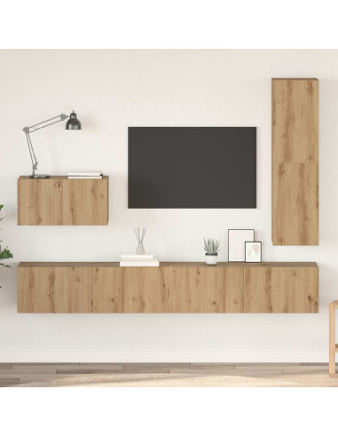 Set mobile TV 4 pcs Rovere artigianale Legno multistrato