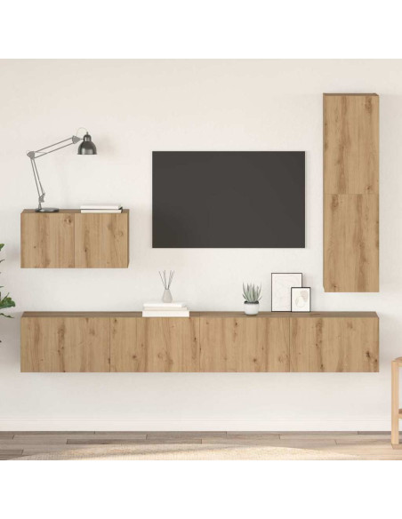 Set mobile TV 4 pcs Rovere artigianale Legno multistrato