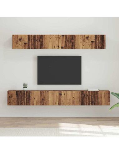 Set mobile TV 5 pcs Legno vecchio Legno multistrato