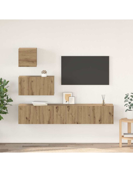 Set mobile TV 4 pcs Rovere artigianale Legno multistrato