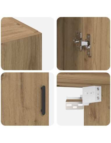 Mobiletto a muro 2 pcs Rovere artigianale 69,5 x 34 x 90 cm