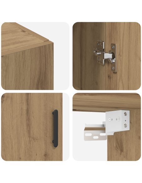 Armadietto a muro Rovere artigianale 69,5 x 34 x 90 cm