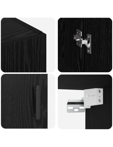 Armadietto a muro Rovere Nero 69,5 x 34 x 90 cm