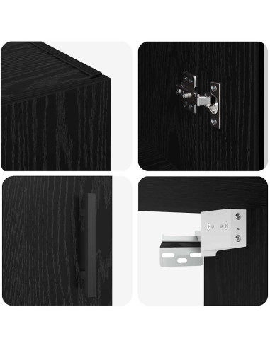 Pensile Rovere nero 69.5 x 34 x 90 cm Legno multistrato