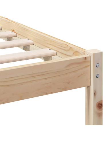 Struttura del letto Marrone 200 x 200 cm Pino massello