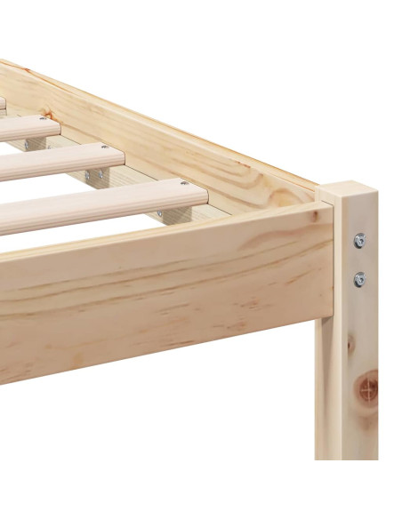 Struttura del letto Marrone 140 x 200 cm Pino massello