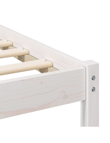 Struttura del letto Bianco 140 x 190 cm Pino massello