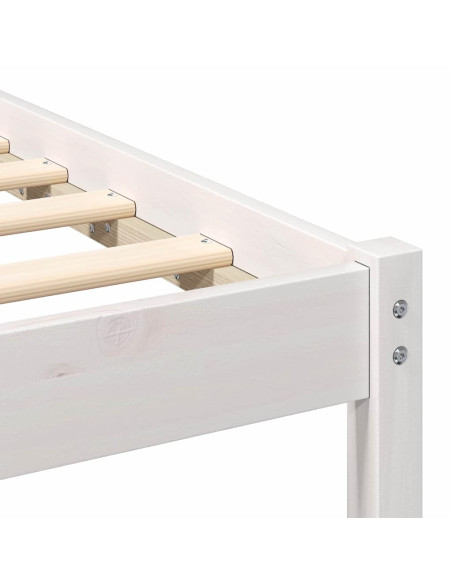Struttura del letto Bianco 135 x 190 cm Pino massello