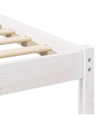 Struttura del letto Bianco 140 x 190 cm Pino massello