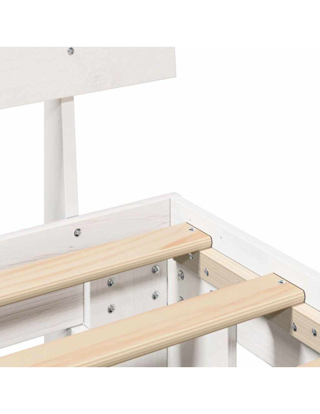 Struttura del letto Bianco 160 x 200 cm Pino massello