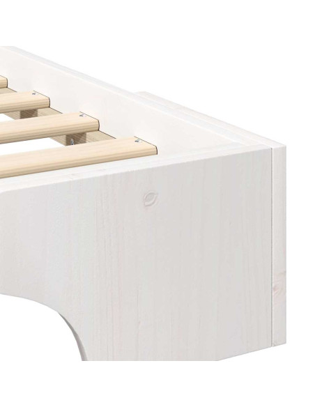 Struttura del letto Bianco 140 x 210 cm Pino massello