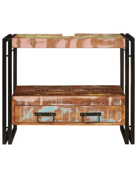 Armadio da bagno Multicolore Legno Recuperato Massello