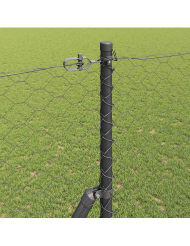 Palo della recinzione Grigio 25 x 1,5 m (maglia 50 mm) Acciaio