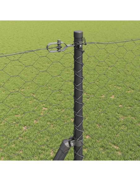 Palo della recinzione Grigio 25 x 1,5 m (maglia 50 mm) Acciaio
