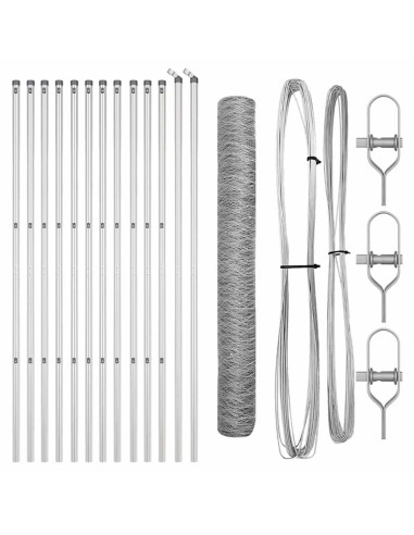 Palo della recinzione Argento 25 x 1 m (rete da 50 mm) Acciaio