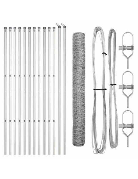 Palo della recinzione Argento 25 x 1 m (rete da 50 mm) Acciaio